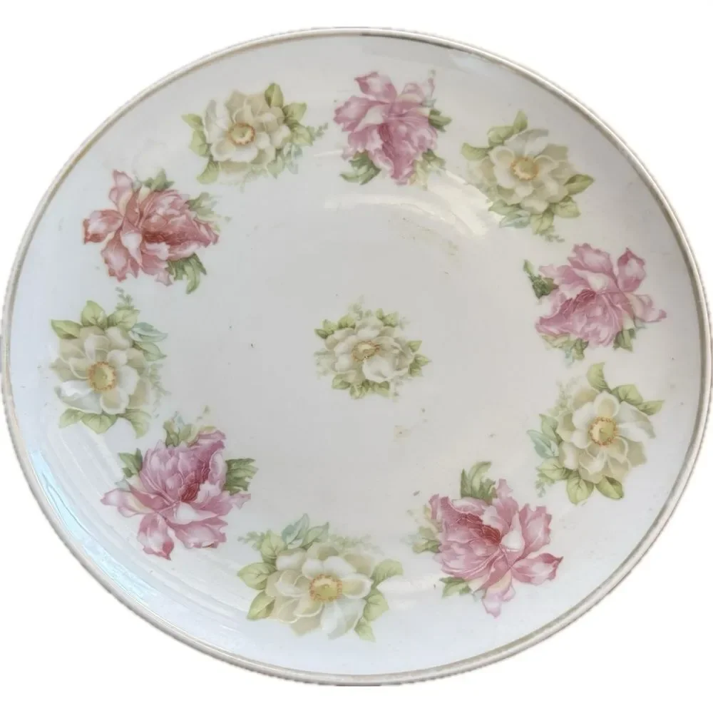 Vintage Moravia Porzellan Austria Porcelain Plate with‎ Floral Design